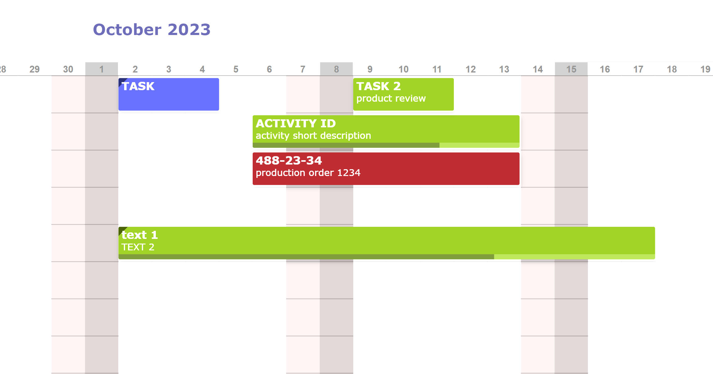 scheduler colors