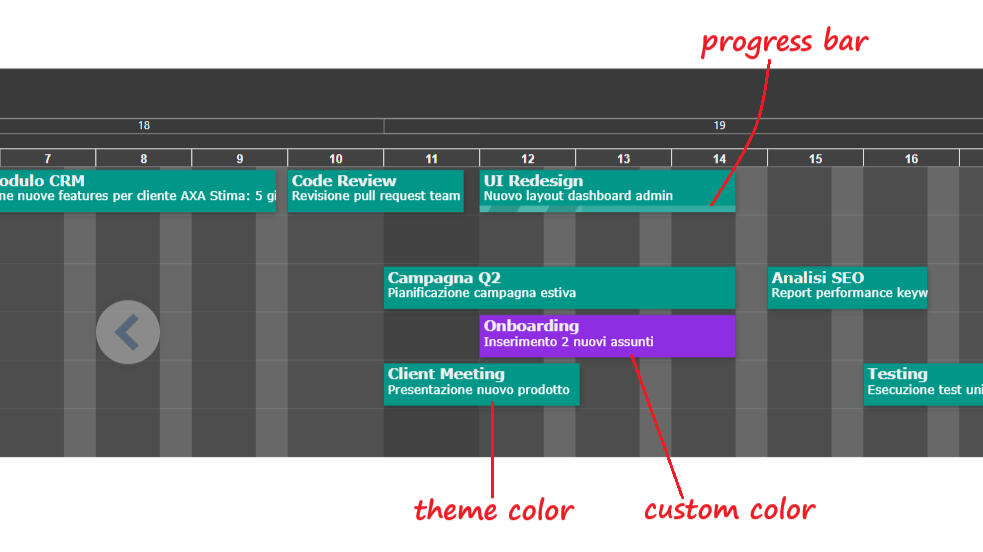 scheduler colors